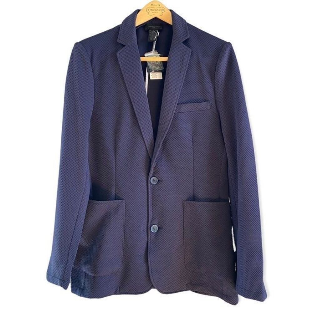 Magaschoni Man Casual Knit Navy Blazer S NWT